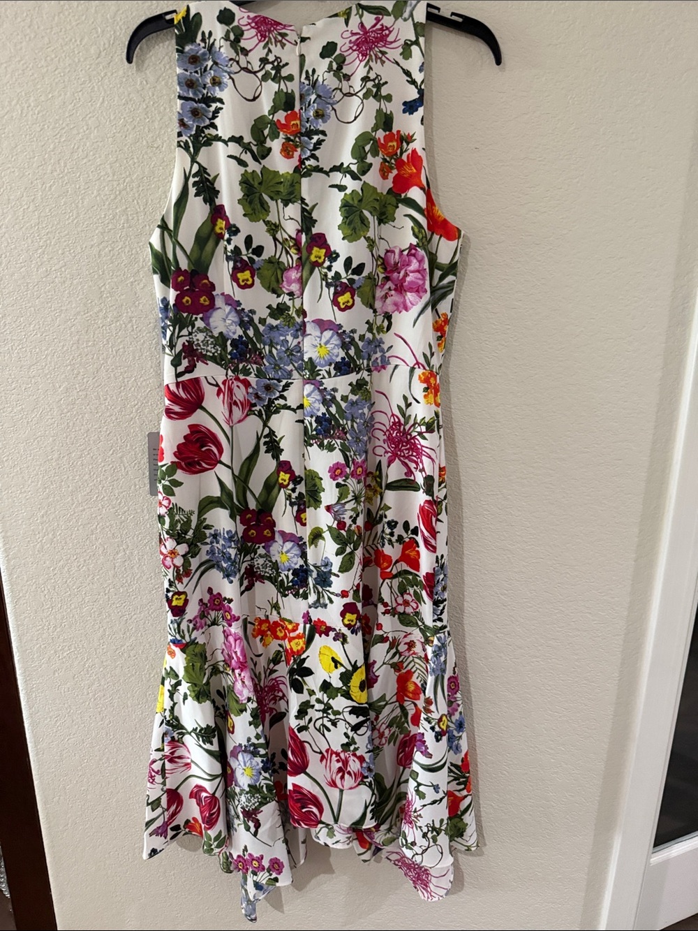 Maggy London White Midi Dress with Multi-Color Floral Print - Picture 4 of 8